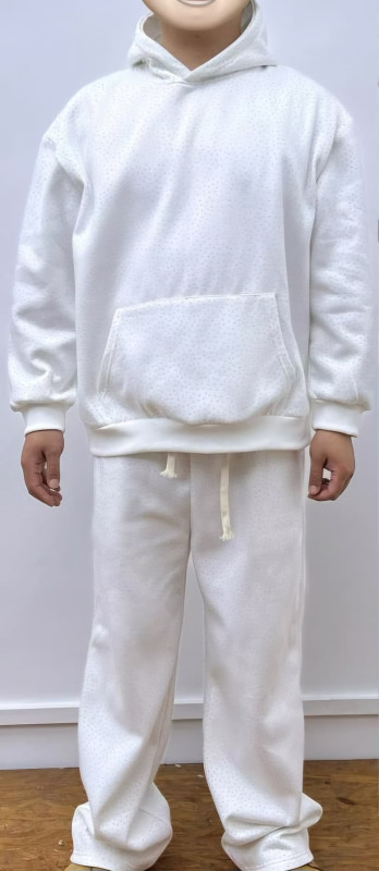 Men's 2-Piece Sweatsuit Set Mustard Yellow Dotted Hoodie & Joggers Oversized Casual Lounge Tracksuit Drawstring Pants