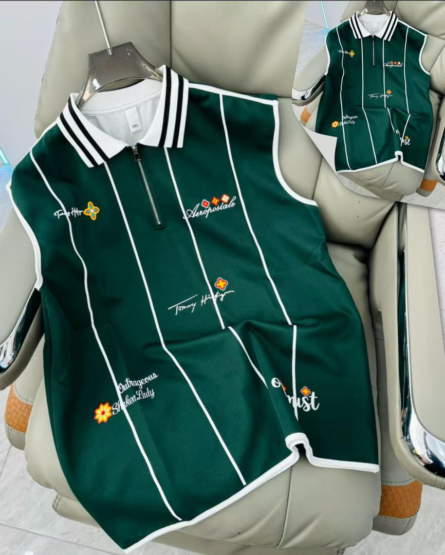 Sleeveless Yellow Polo Shirt Striped Collar Custom Embroidery Tommy Aeropostale Inspired Oversized Streetwear Casual Top Unisex