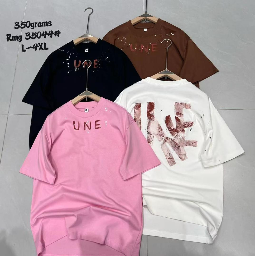 Heavy 350g UNE Tee Oversized Boxy Fit Distressed Splatter Paint Drip Graphic Streetwear Unisex Hype Casual T-Shirt