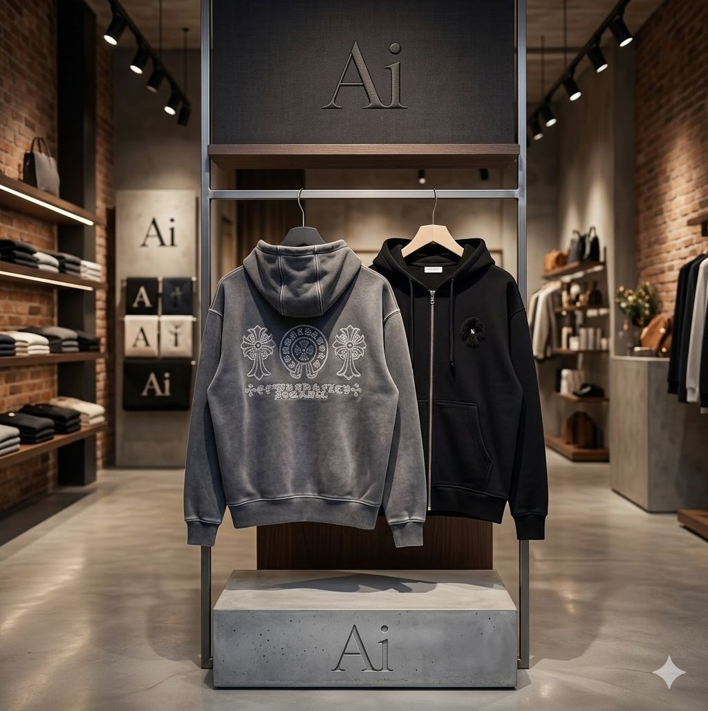 Men's Gothic Cross Embroidered Full-Zip Hoodie - Vintage Washed Grey & Solid Black Oversized Sweatshirt - Y2K Punk Streetwear Zip-Up Hooded Jacket