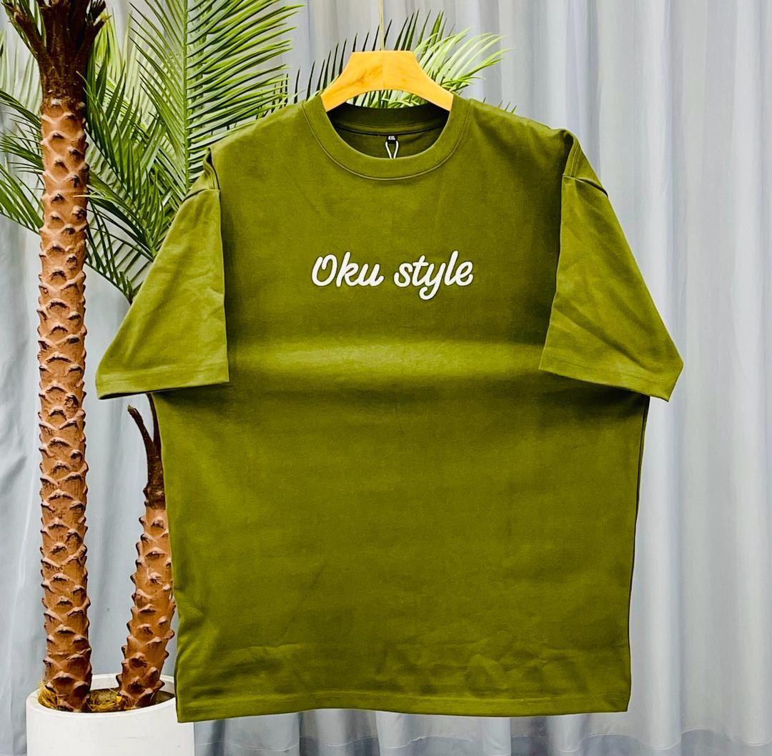 Velour T-Shirt Oversized Boxy Fit Oku Style White Script Embroidery Short Sleeve Luxury Streetwear Tee Unisex