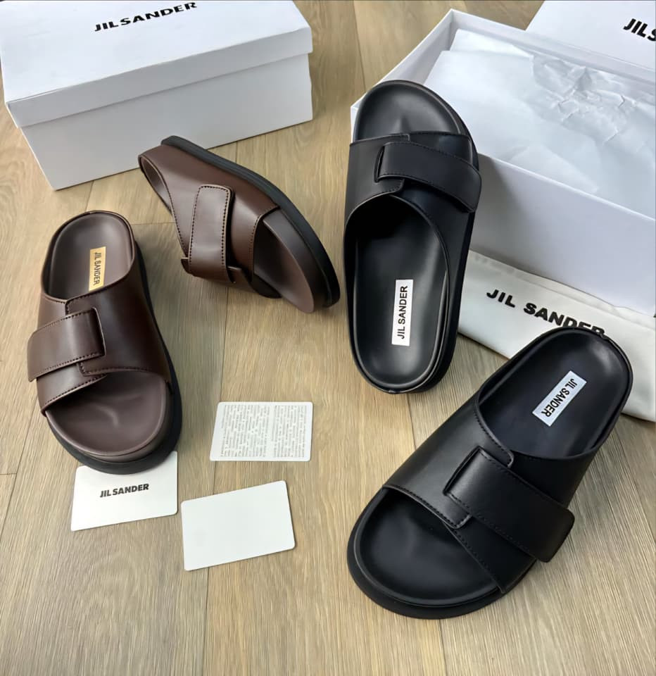 Jil Sander Inspired Platform Slides Thick Sole Single Buckle Strap Slip On Unisex Luxury Streetwear Hype Casual Sandals
