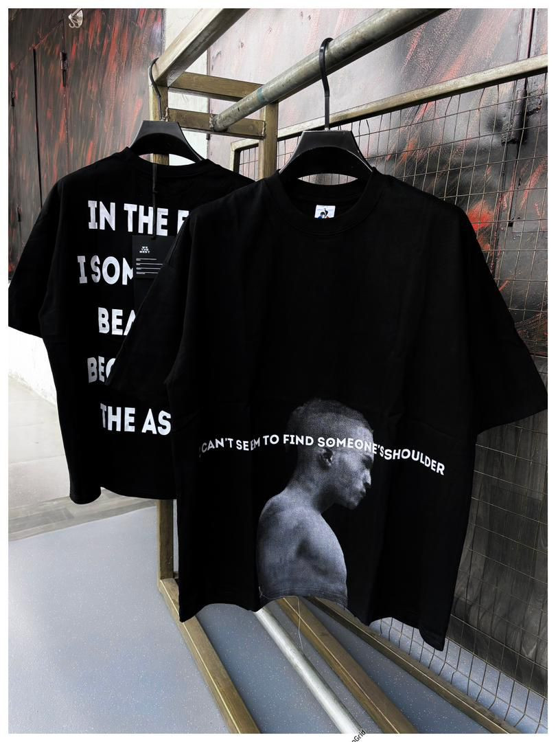 Relaxed Fit Black Graphic Tee - XXXTENTACION Inspired 'ALONE PART 3' Lyrics Portrait Unisex Streetwear