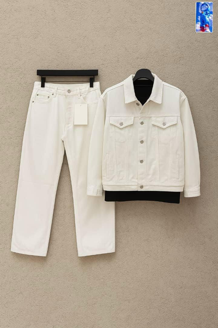 Burgundy Denim Set Oversized Jacket + Wide Leg Pants Vintage Wash Relaxed Fit Unisex Streetwear Casual Denim Co-ord Outfit