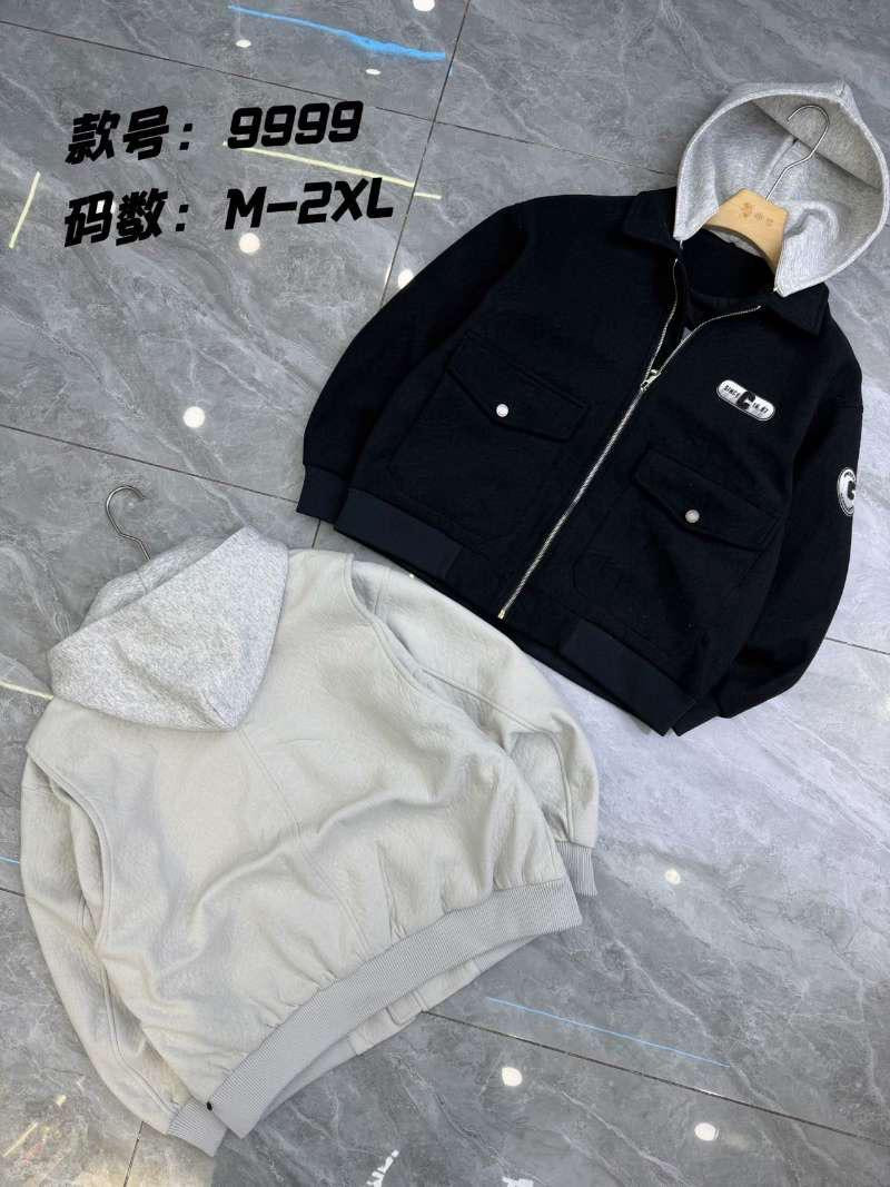 Hooded Bomber Jacket - Black Padded Textured Zip Overshirt M-2XL