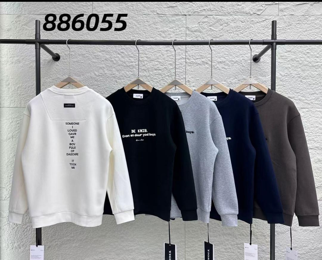 DE KNIB Poetic Sweatshirt Oversized Boxy Crewneck Fragmented Text Back Print Streetwear Unisex Casual Fleece Jumper