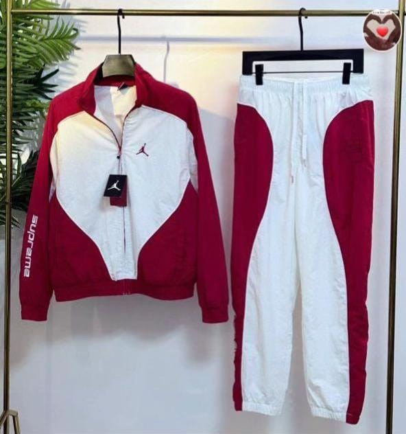 Supreme x Jordan Oversized Tracksuit - Red White Heart Co-ord Jacket & Pants