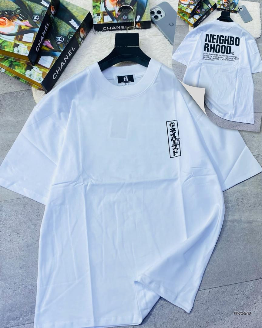 Men’s Urban Graphic Tee - Oversized White T-Shirt with Japanese Script Chest Print & Technical Back Graphic - Premium Cotton Streetwear