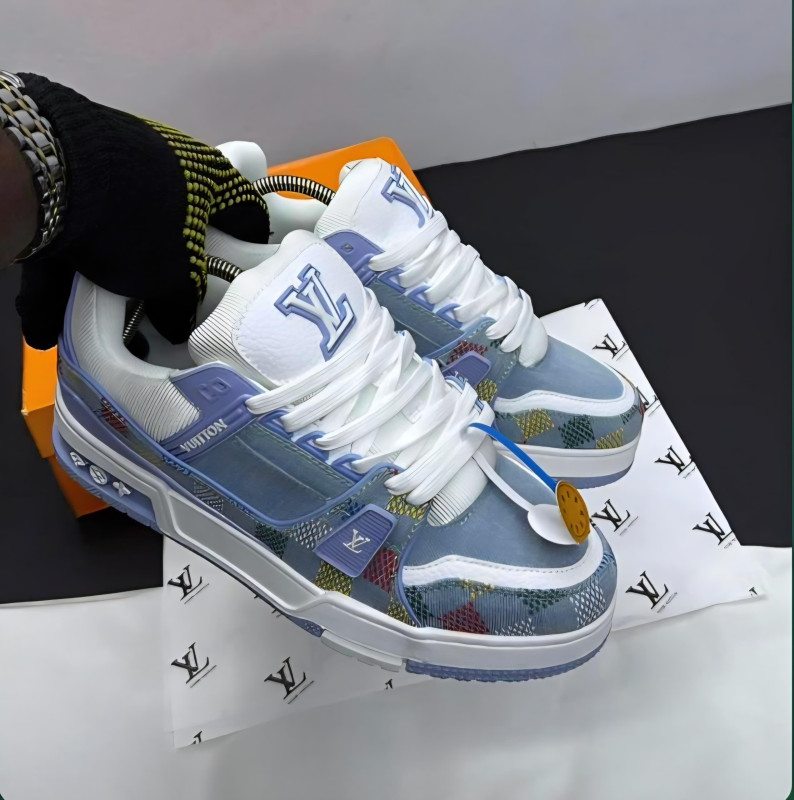 Black Louis Vuitton LV Skate Sneakers - Crystal Strap Buckle LV Logo Luxury Low-Top