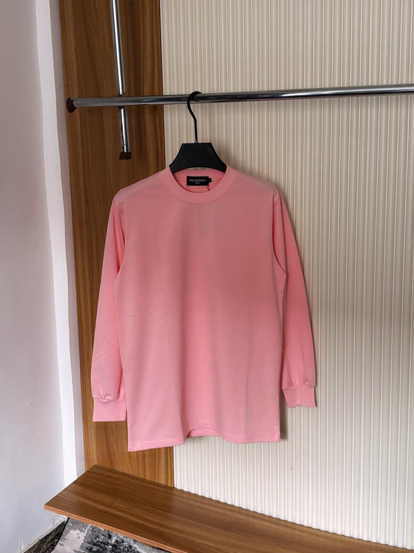 Solid Color Long Sleeve Crewneck T-Shirts Oversized Casual Basics Purple Pink Yellow Blue Red Green Brown White Black