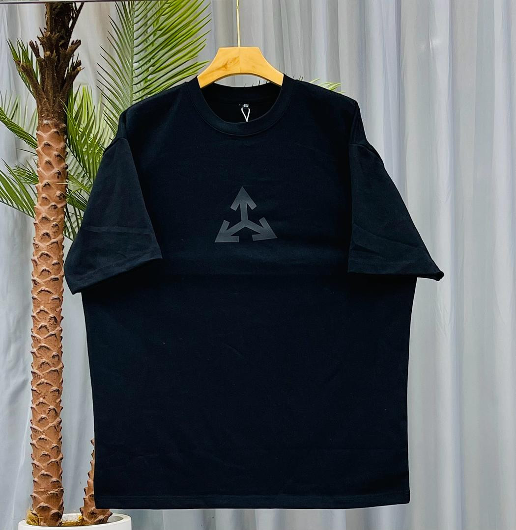Oversized Triangle Arrows Graphic T-Shirt - Minimal Streetwear Tee