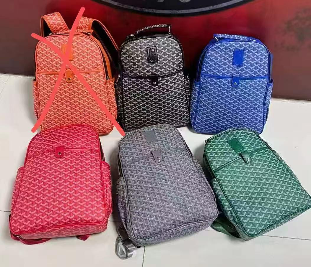 Mini Chevron Backpack Unisex Luxury Inspired Goyard Style Canvas Backpack Multiple Colors Red Blue Green Gray Orange