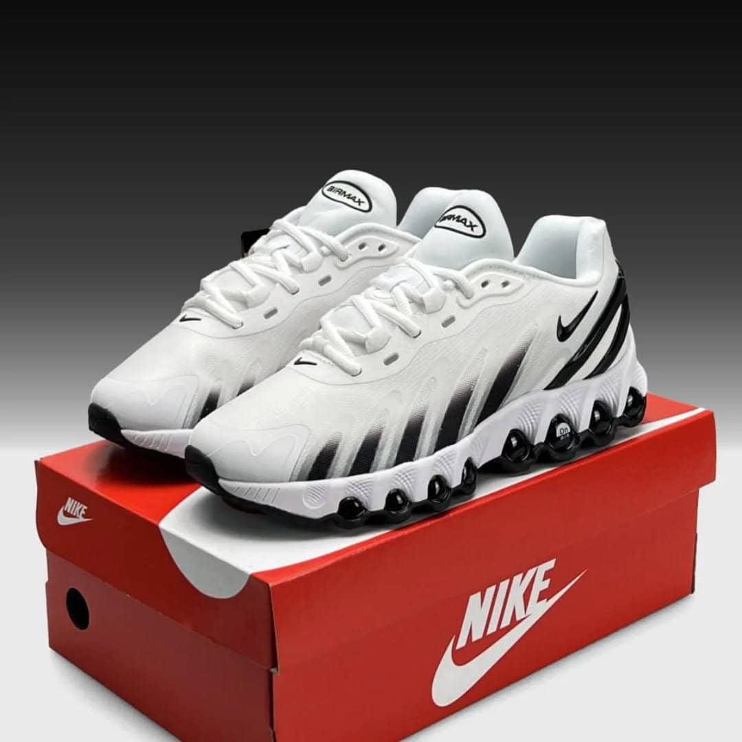 White Black Fade Nike Air Max Bubble Sole Sneakers Chunky Crossbody Trainers