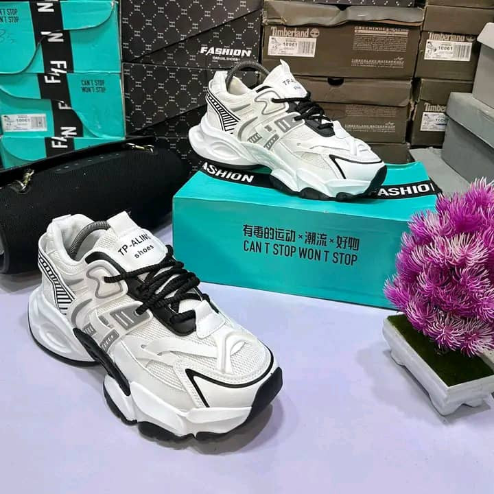 Off-White Beige Chunky Platform Sneakers Orange Coil Laces Thick Sole TP-ALING Inspired Oversized Dad Shoes Unisex Streetwear Trainers