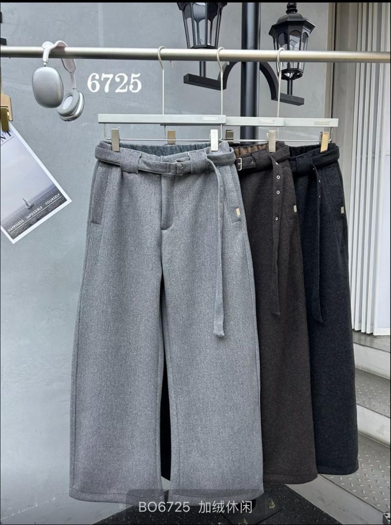 Wide-Leg Fleece-Lined Pants High Waist Belted Wool Blend Casual Trousers Oversized Lounge Streetwear Unisex Add Warmth Winter Bottoms