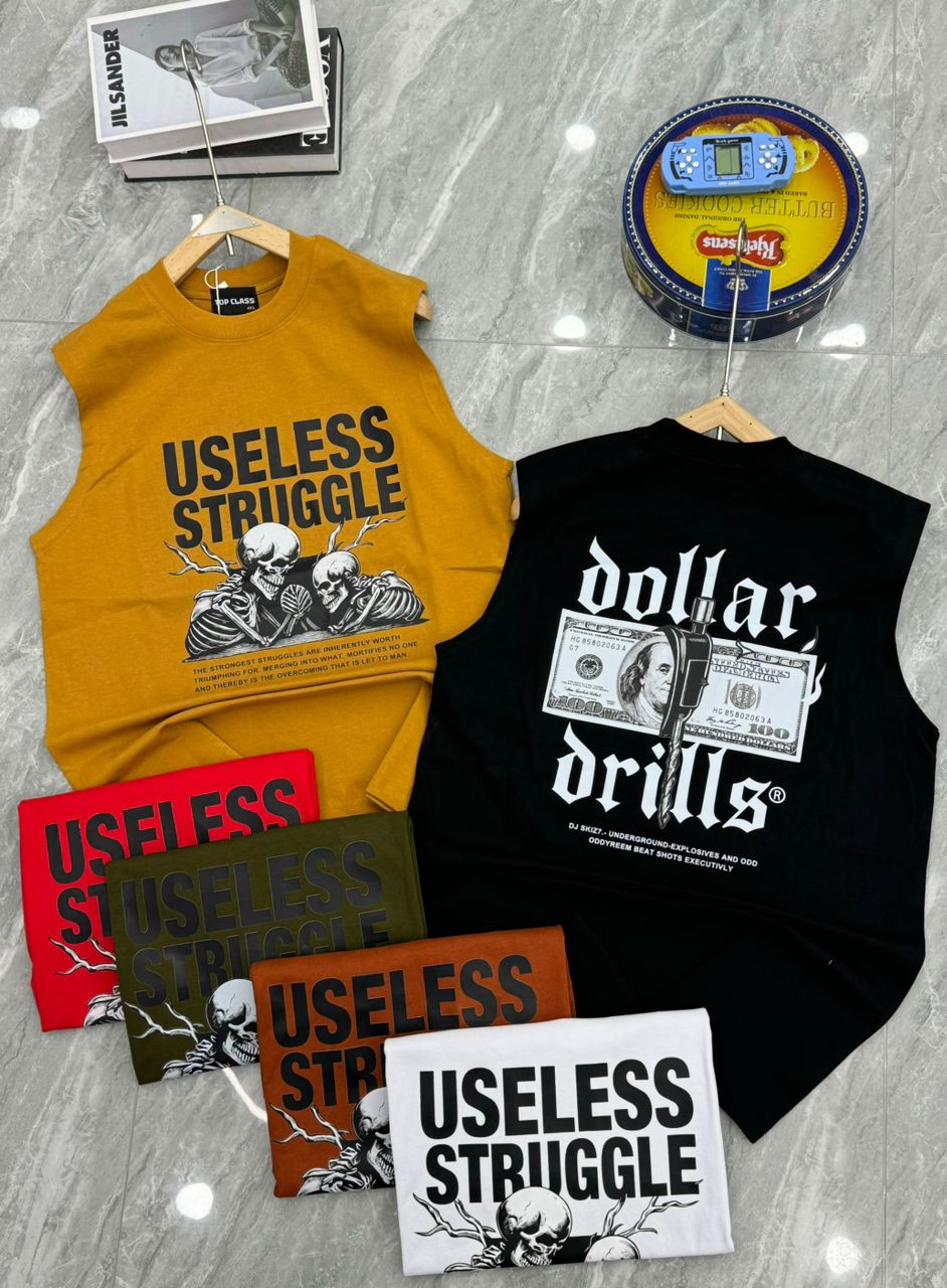 Sleeveless Tank Top "PEAK PEACEFUL" Mountain Graphic Distressed Print Streetwear Muscle Tee Black White Red Green Yellow