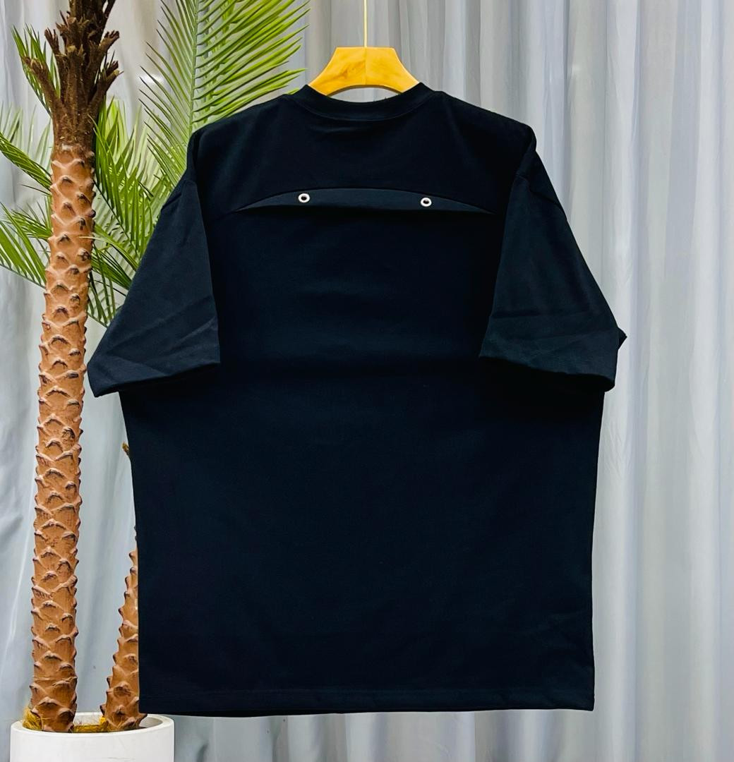 Oversized Utility T-Shirt - Back Flap Pocket Grommets Streetwear Tee