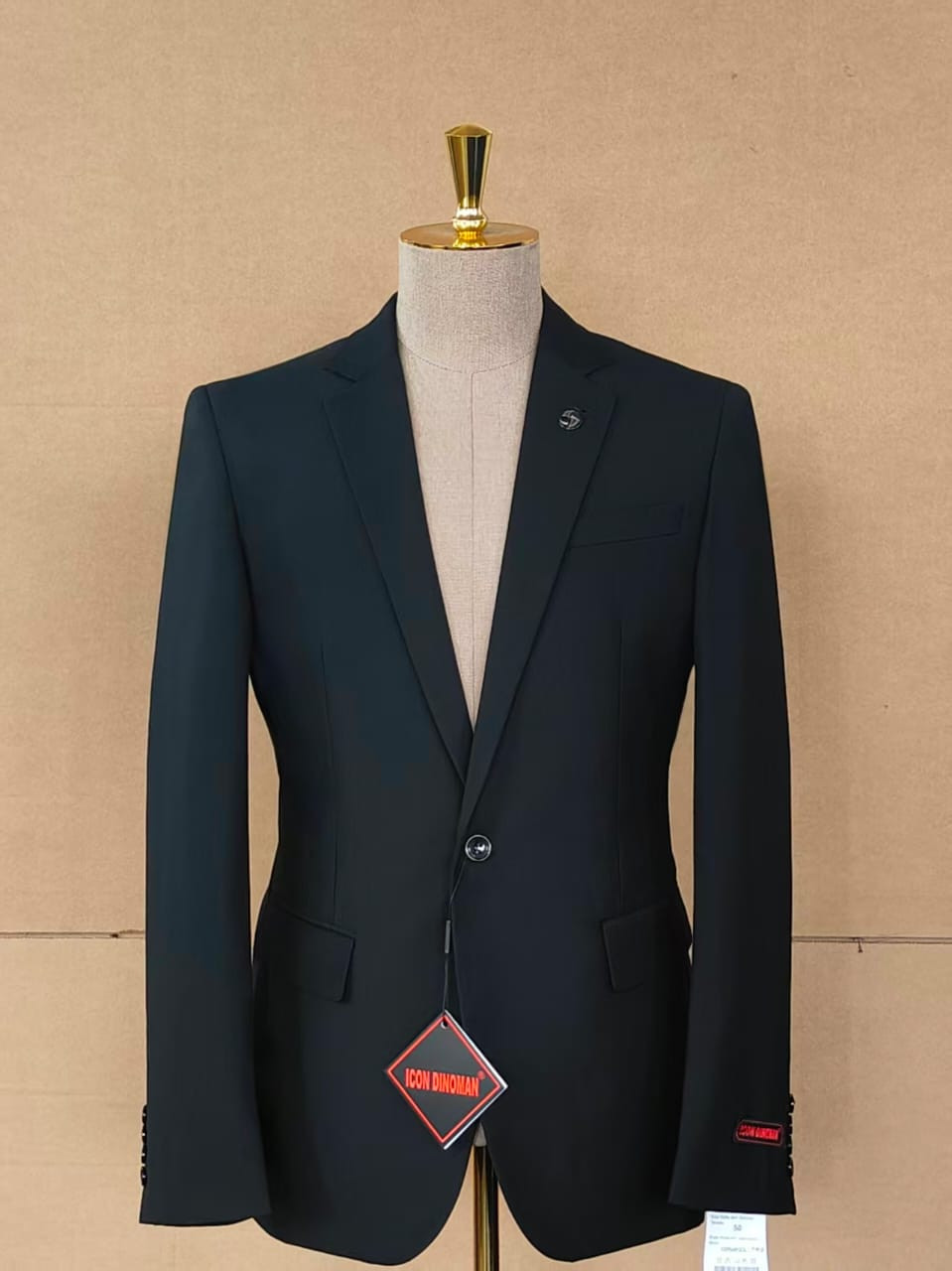Navy Slim Fit Blazer 2 Button Notch Lapel Red Label Detail Tailored Suit Jacket Luxury Dupe Business Casual Mens Womens